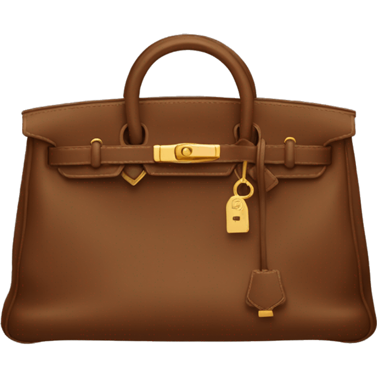 Brown Hermes bag with gold hardware emoji