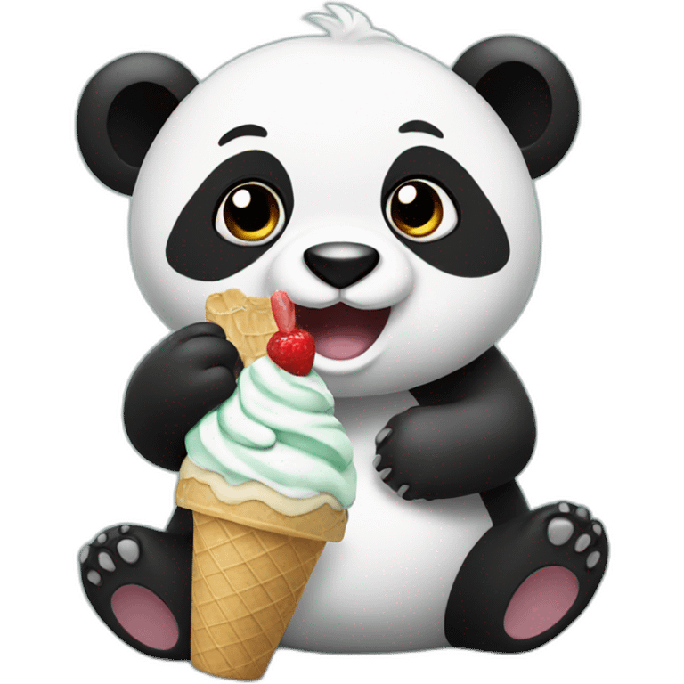 Panda eating ice cream emoji