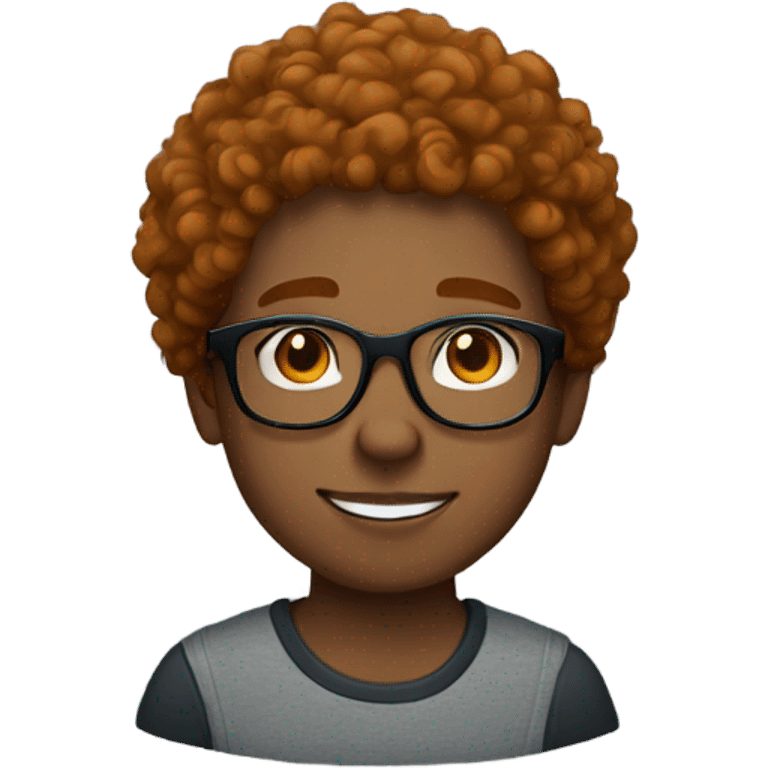 Light skin black boy with curly dark ginger hair and glasses  emoji