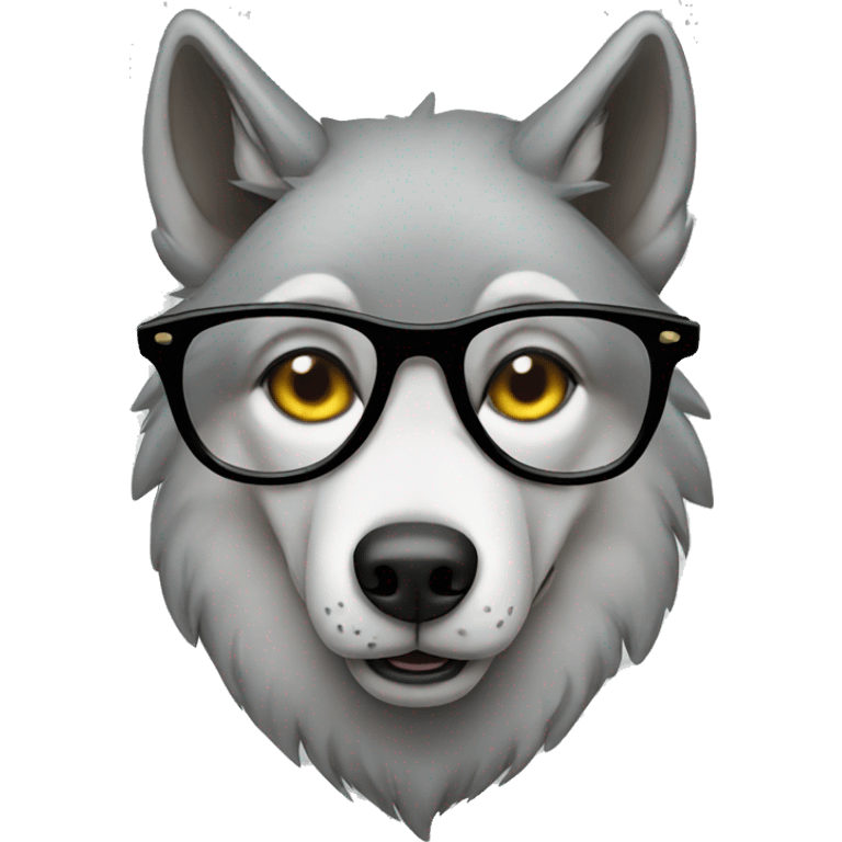 wolf with glasses emoji