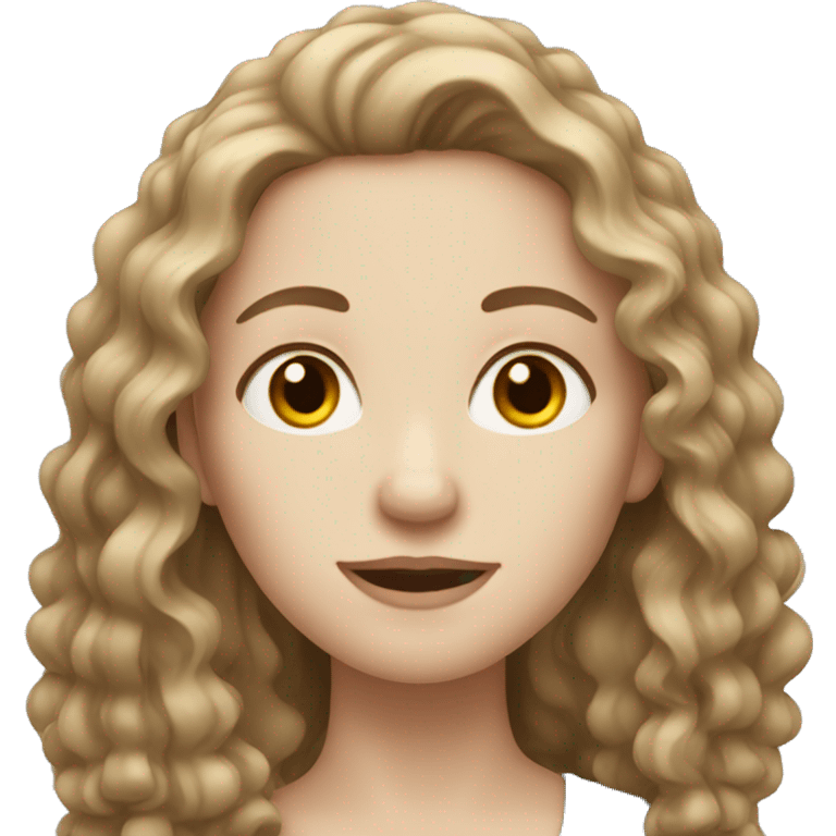 Woman with pale skin and long curly brown hair  emoji