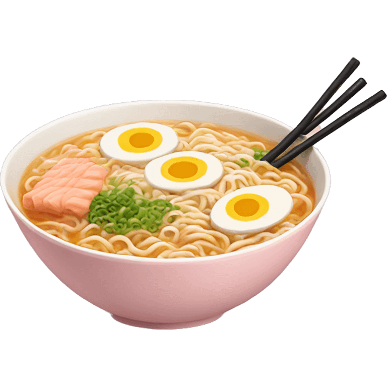 ramen in a light pink bowl emoji