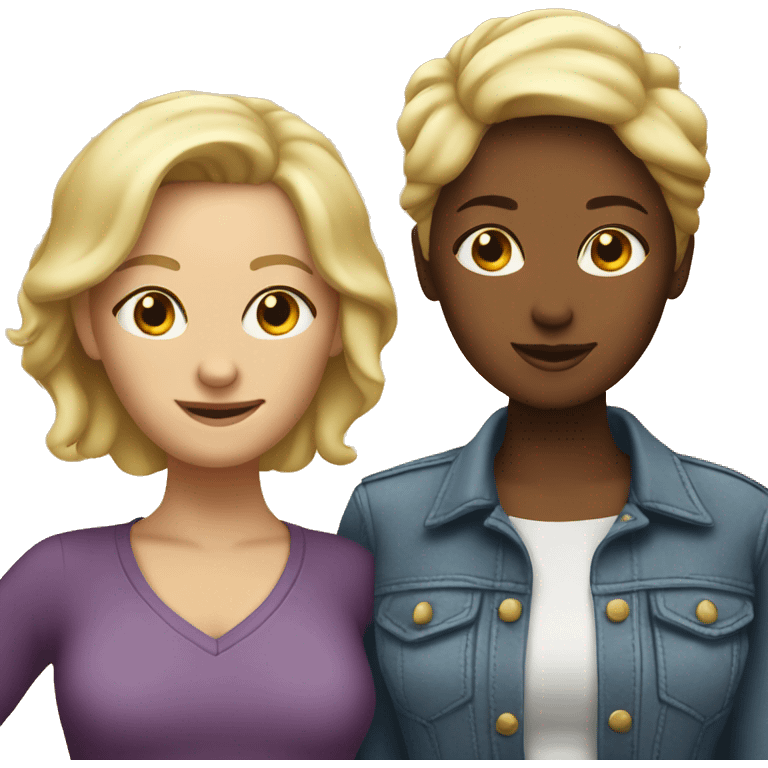 two lesbians. one is older and blond emoji