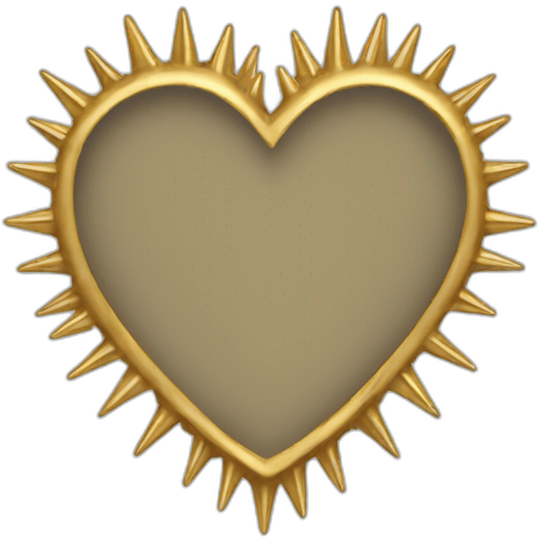 Gold spiky heart frame emoji