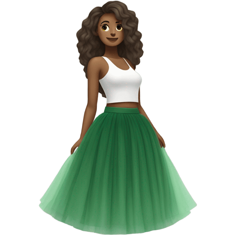 Green tulle skirt emoji