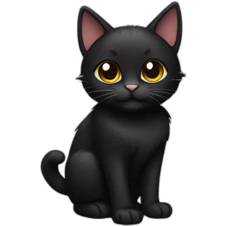 black cat with with paws emoji