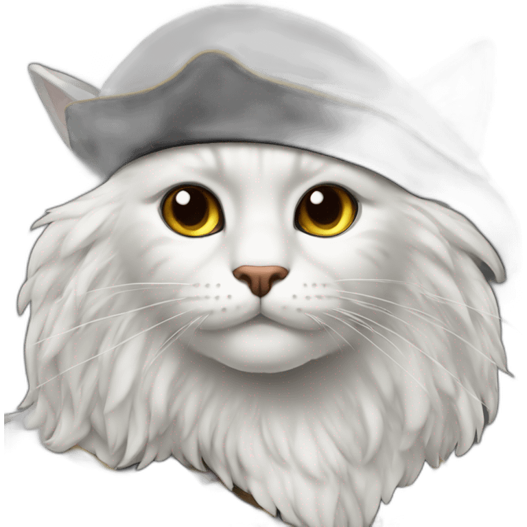 Gato pirata branco emoji