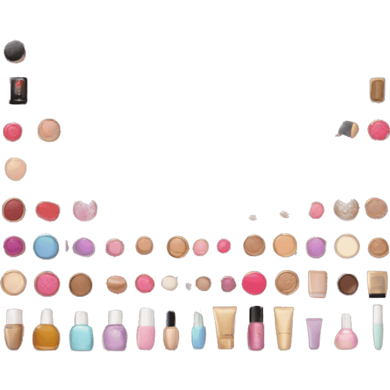 different cosmetics arranged in a circle emoji