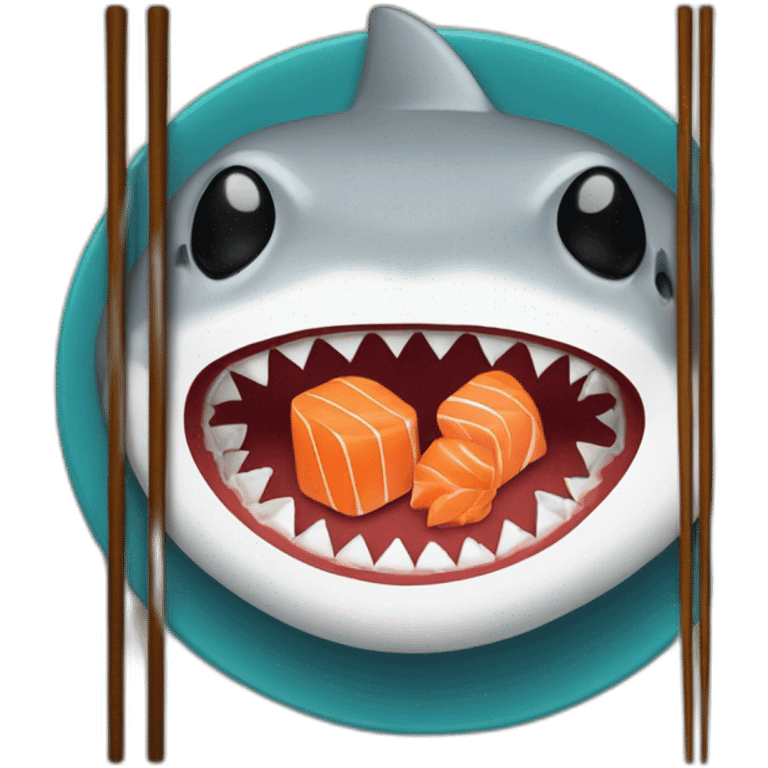 shark-eating-sushi-plate-chopsticks emoji