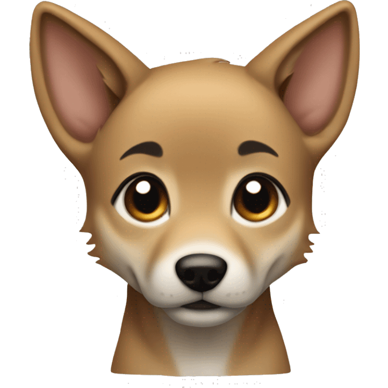 4 very short legs a light brown puppy-like wolf with black ears emoji