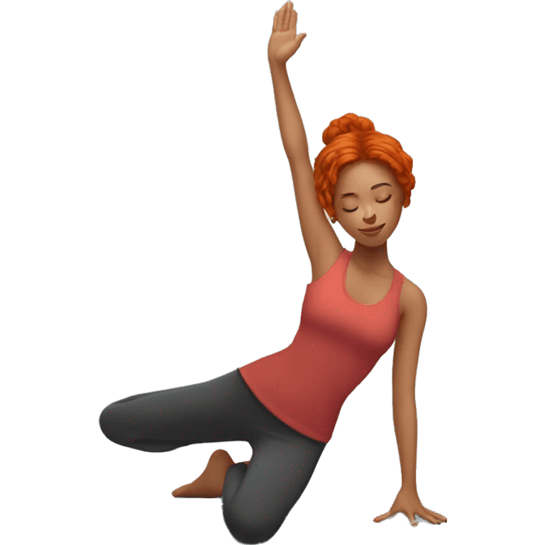 red hair girl yoga pose stretch emoji