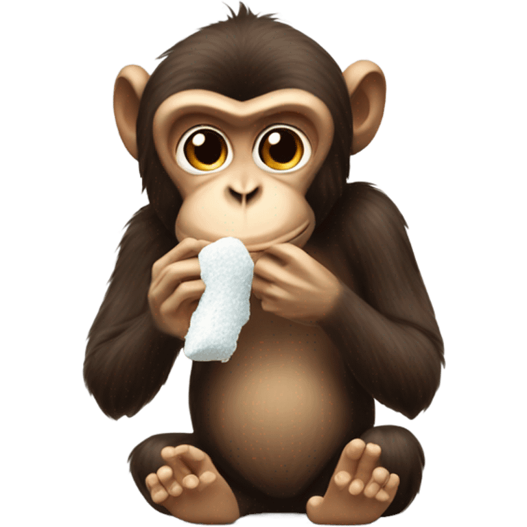 Monkey sniffing sugar emoji