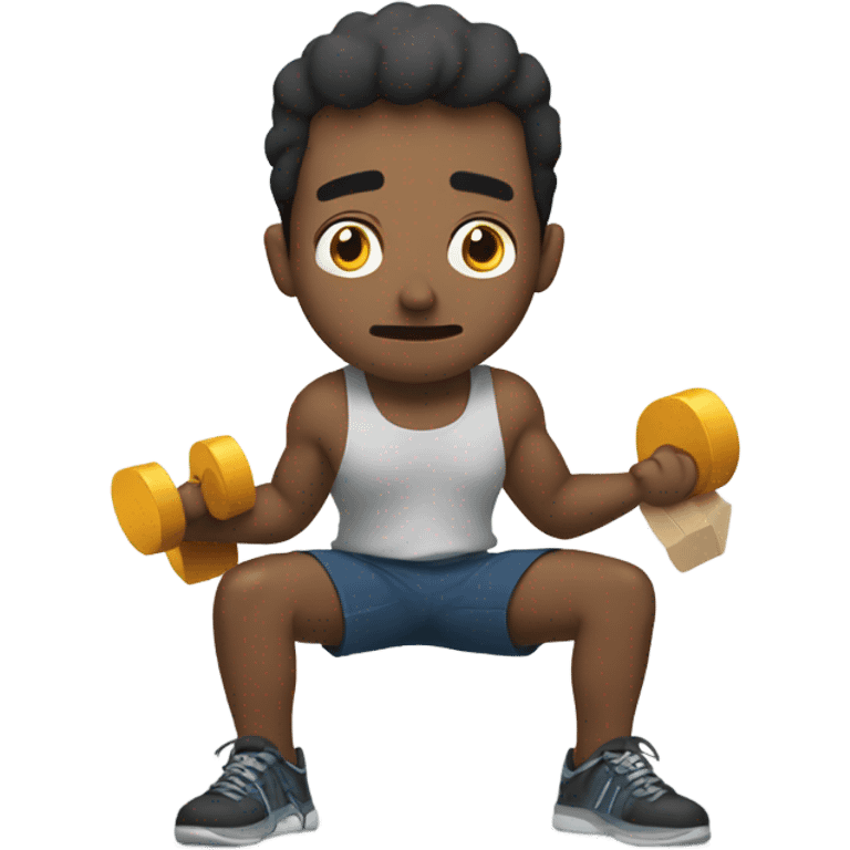  Man  crying with dumbells  emoji