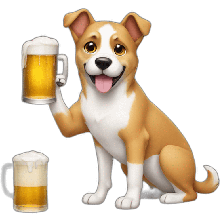 Dog with beer emoji