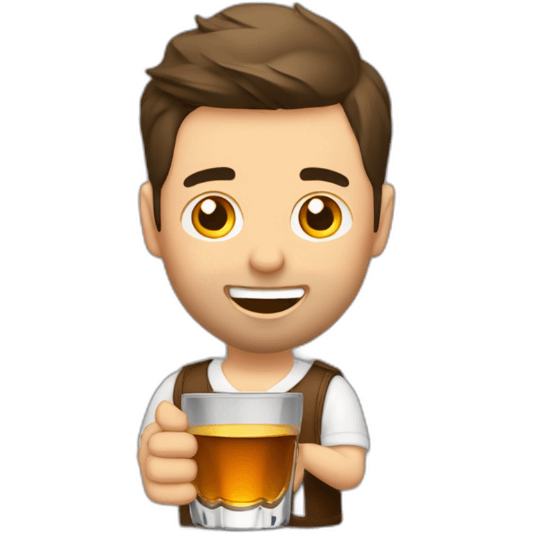 cara de hombre gordo bebiendo copa de whiskey emoji