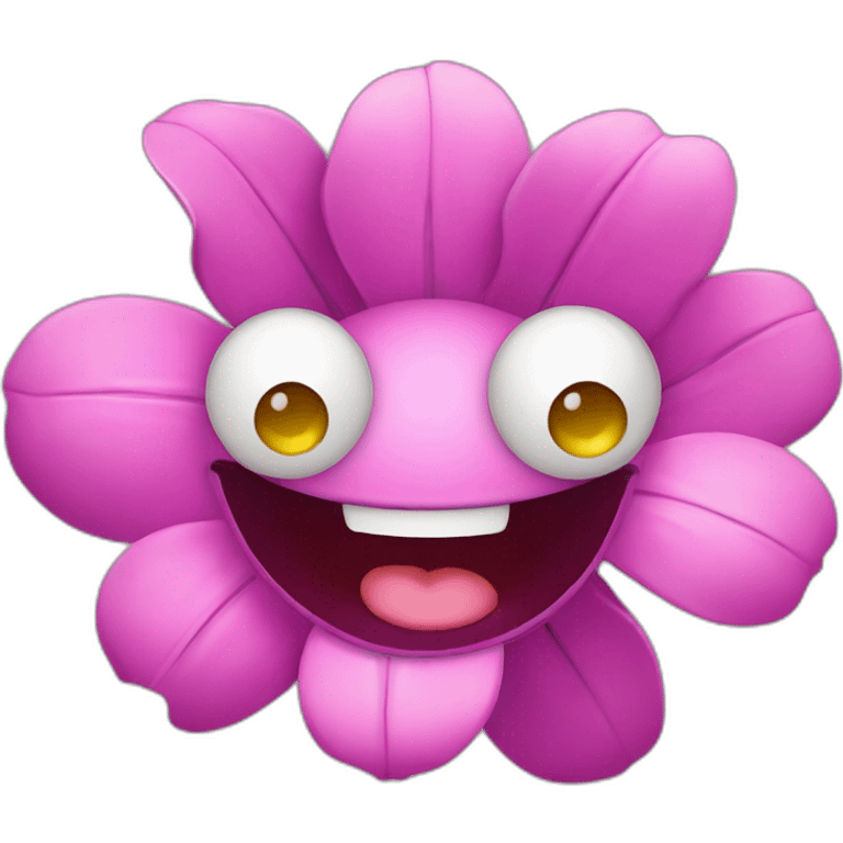 happy flower with eyes emoji