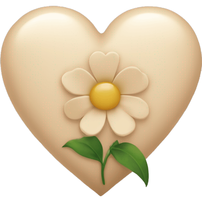 Beige heart with a flower emoji