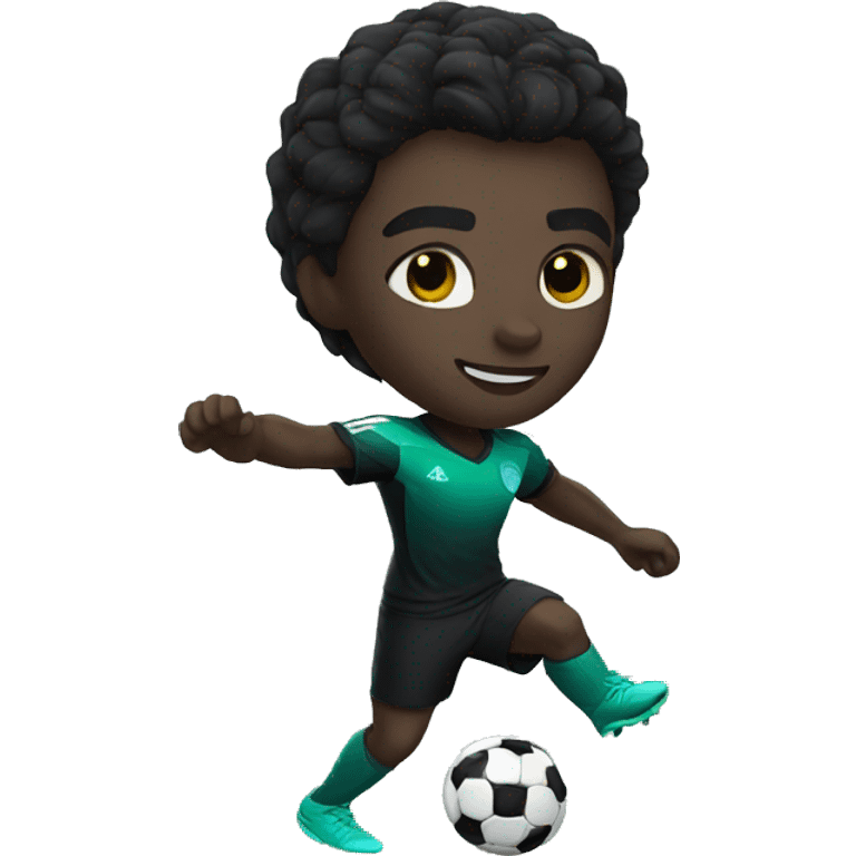 Black panther playing soccer  emoji