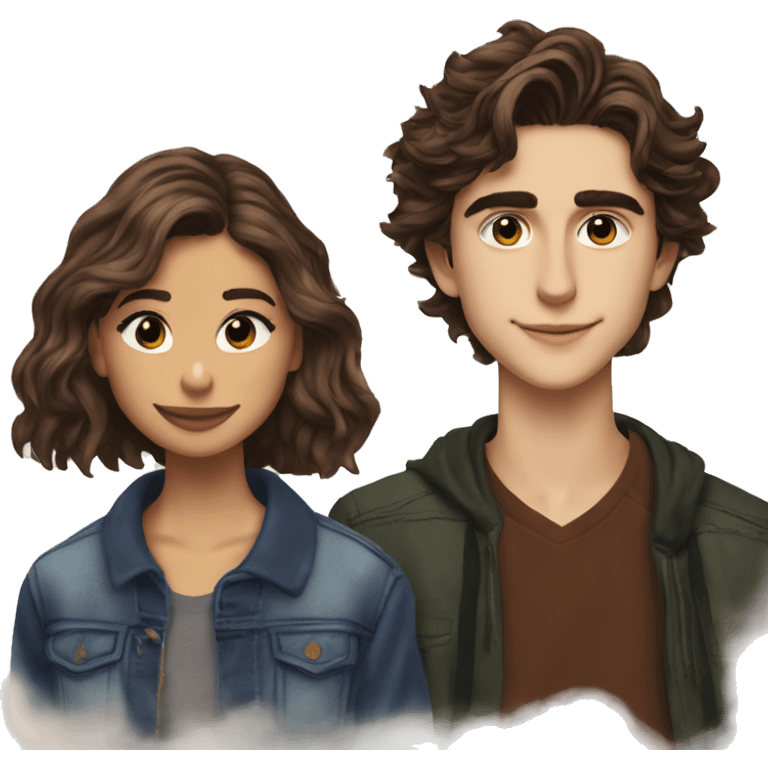 Zendaya and timothé chalamet  emoji