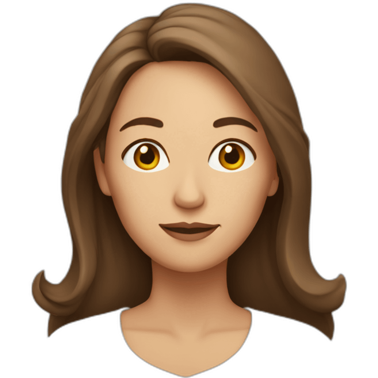 middle age woman with long brown hair emoji