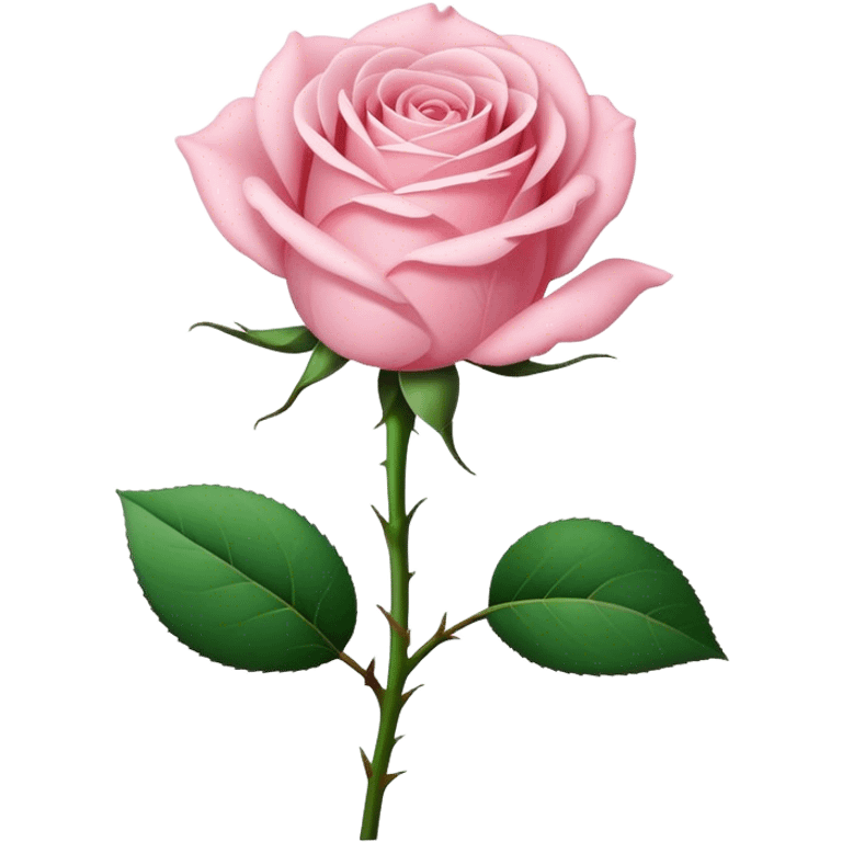 Light pink rose with stem no thorns  emoji