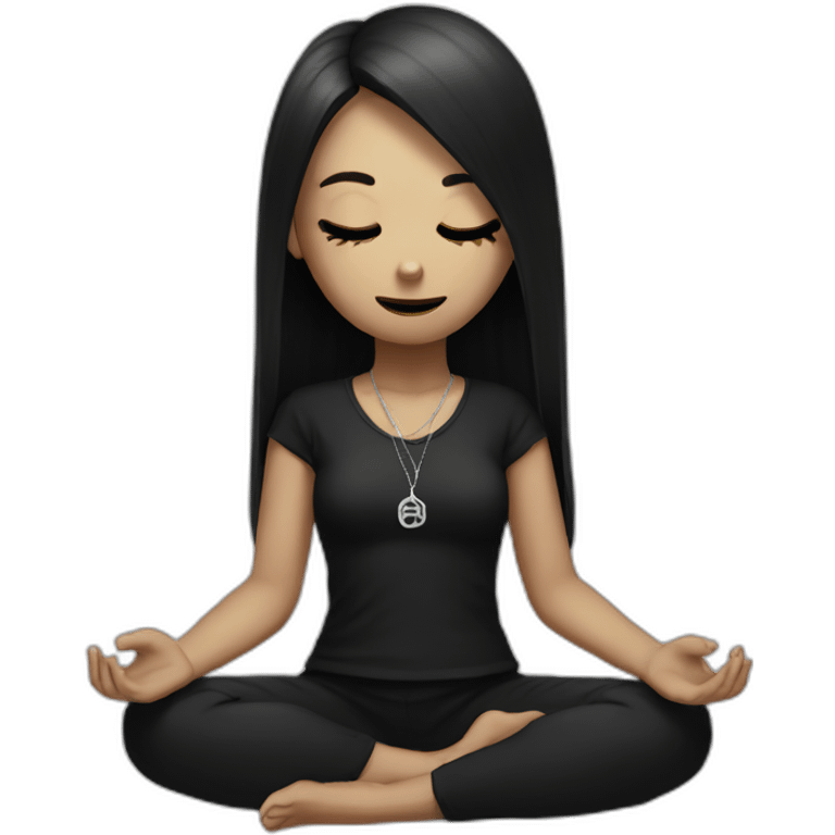 goth girl meditating emoji