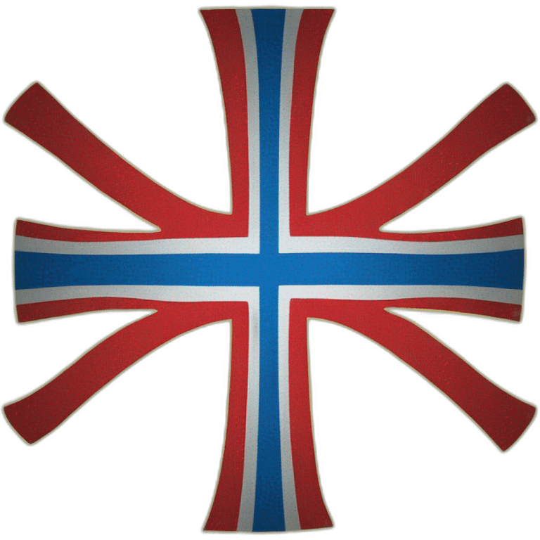 Scandinavian flag yellow and blue cross with red outline  emoji