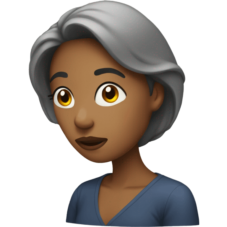 woman looking at a will emoji