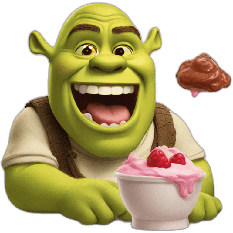 shrek eat ic cream emoji