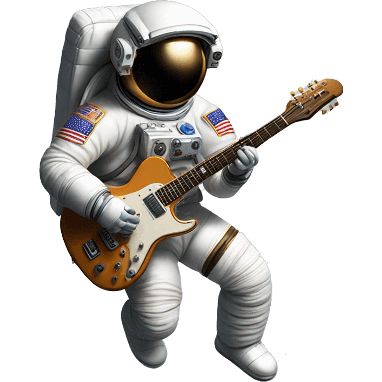 An astronaut playing an electric guitar floating in the International Space Station. emoji