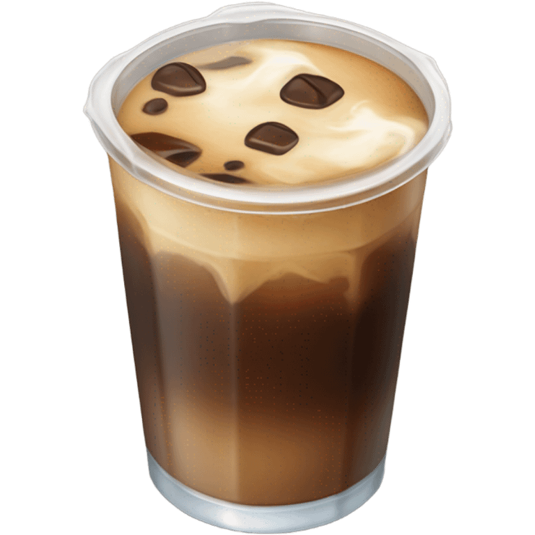 Iced coffee in glass can cup emoji