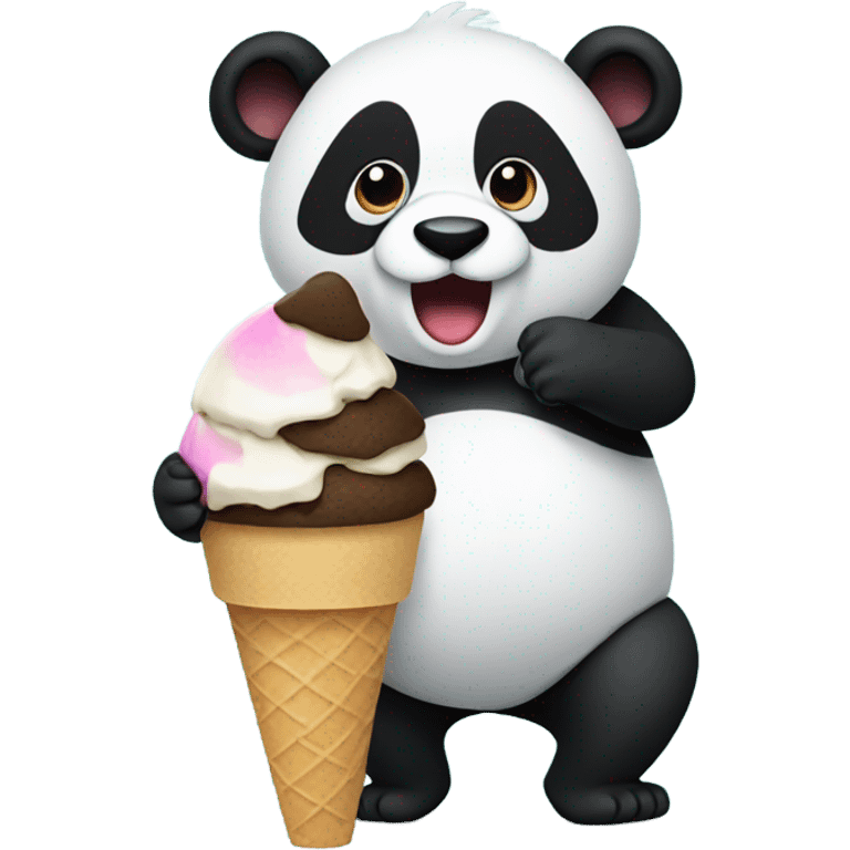 Panda eating ice cream emoji