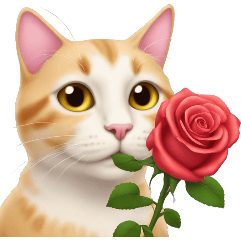 rose with a cat  emoji