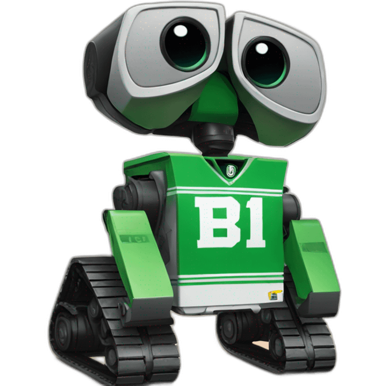 wall e wearing green boston celtics jersey emoji