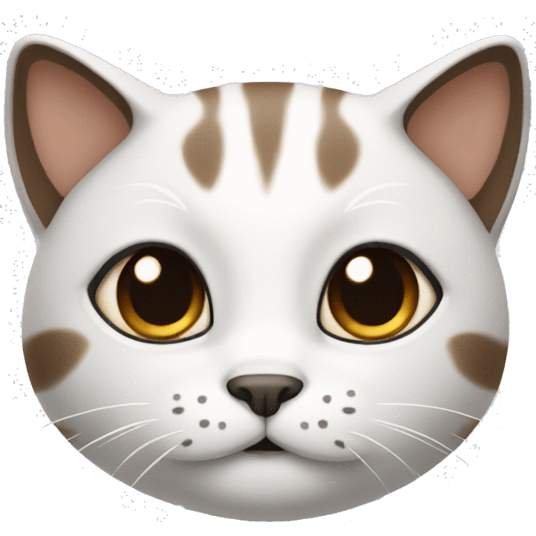 Cat white brown and black emoji