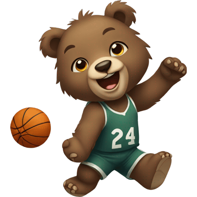 Bear cub playing basketball emoji