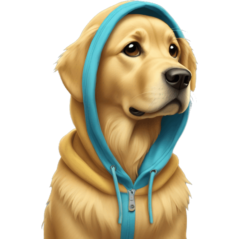 Golden retriever wearing a hoodie  emoji