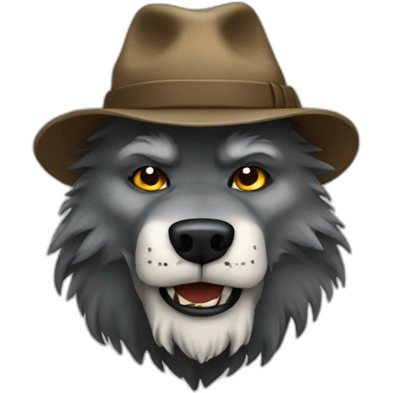 Wolfman wearing hat emoji