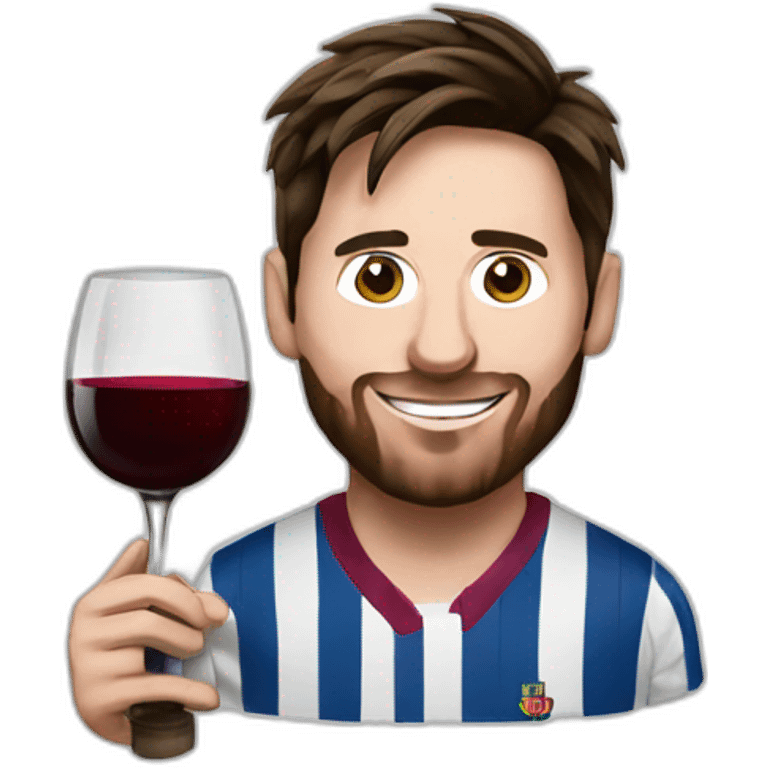 Messi with wine emoji