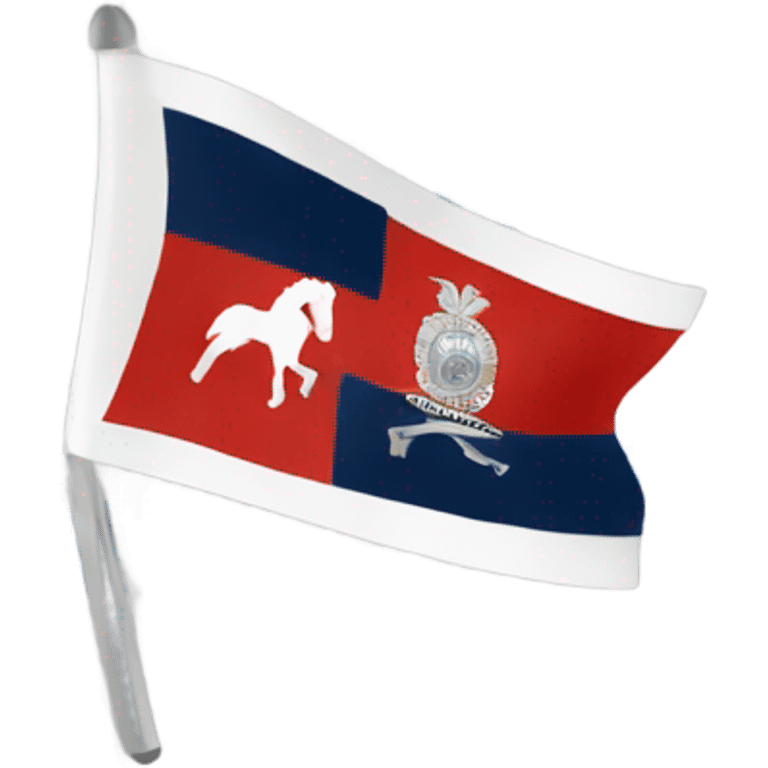 police flag with horse and letters HTL emoji