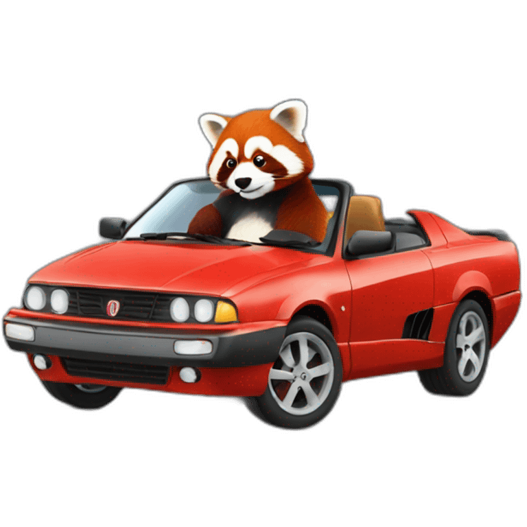 Red-panda-driving-white-testarossa emoji