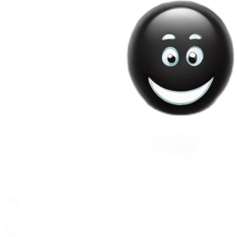 smile emoticon with a small black chess pawn emoji