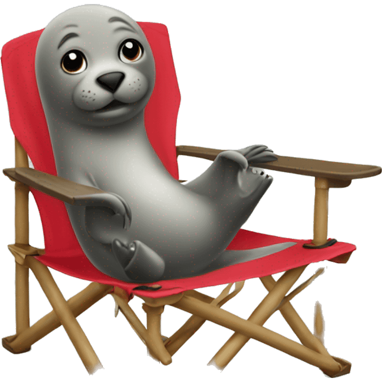 seal in a camp chair emoji