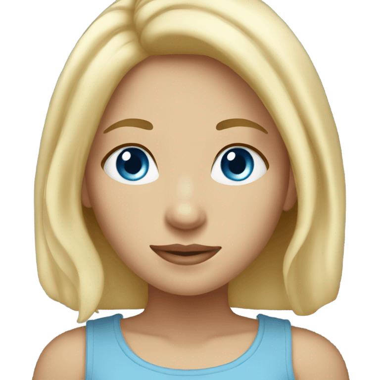 Blonde girl blue eyes cozy emoji