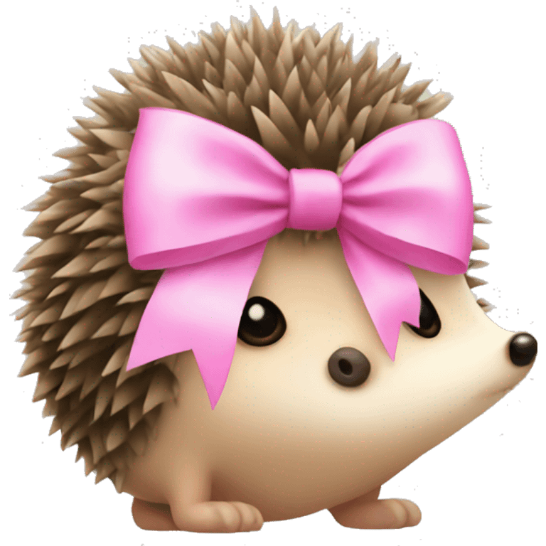 Hedgehog with a pink bow emoji