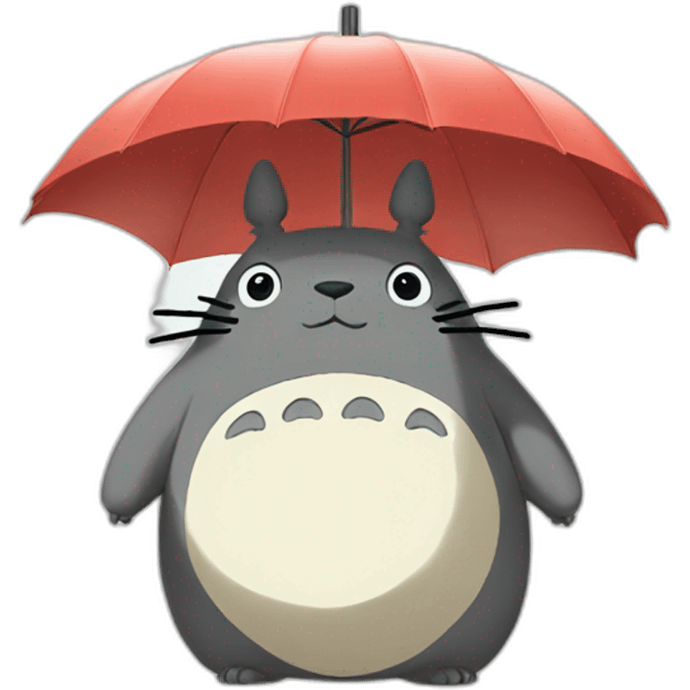 Totoro holding an umbrella emoji