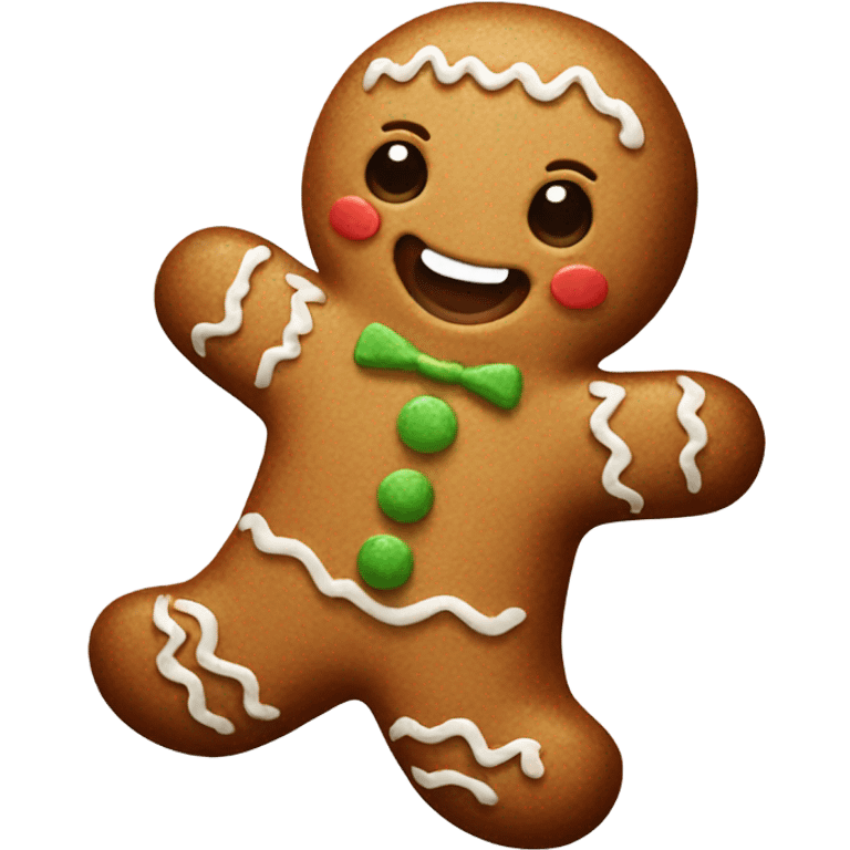 Cute realistic, gingerbread man emoji