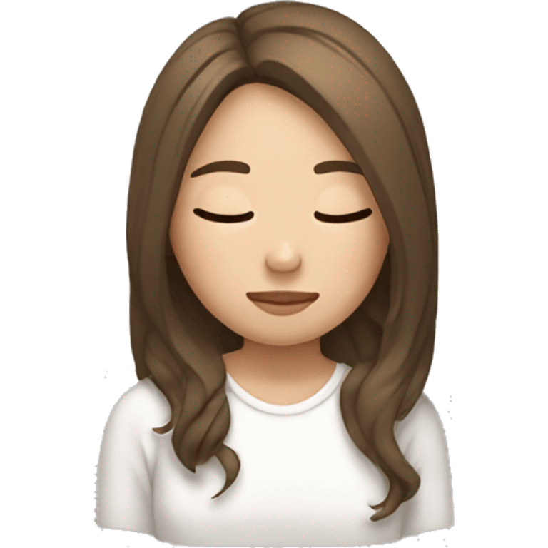 asian girl with brown hair and highlights sleeping emoji