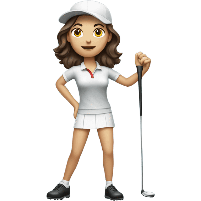 Golfer girl brunette  emoji