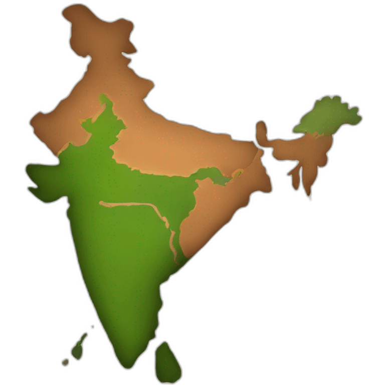 map showing undivided india with pakistan, bangladesh, sri lanka and all the south asian territories emoji